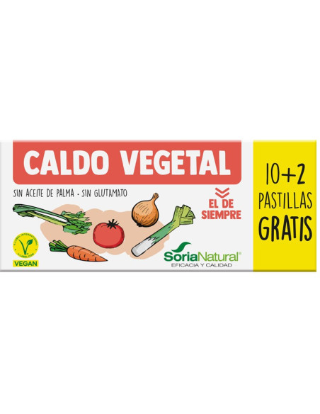Caldo Vegetal 10+2 Pastillas Soria Natural