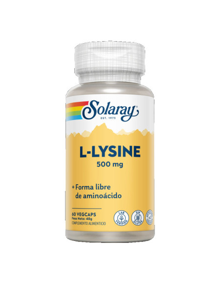 L-Lysine 500mg 60 Cáps. Solaray