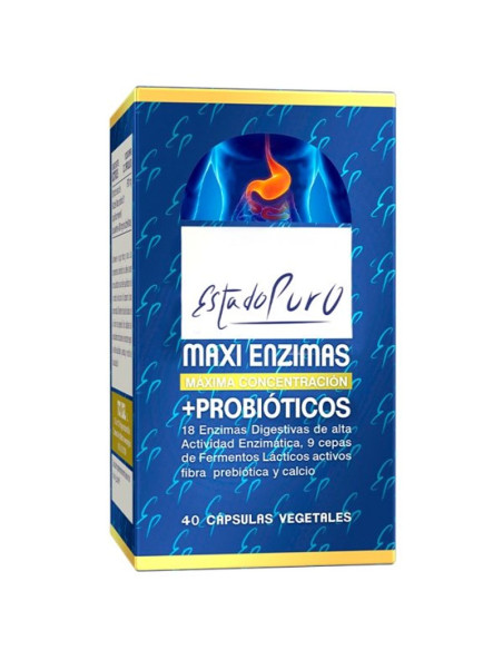 Maxi enzimas + Probióticos 40 Cáps. Estado Puro